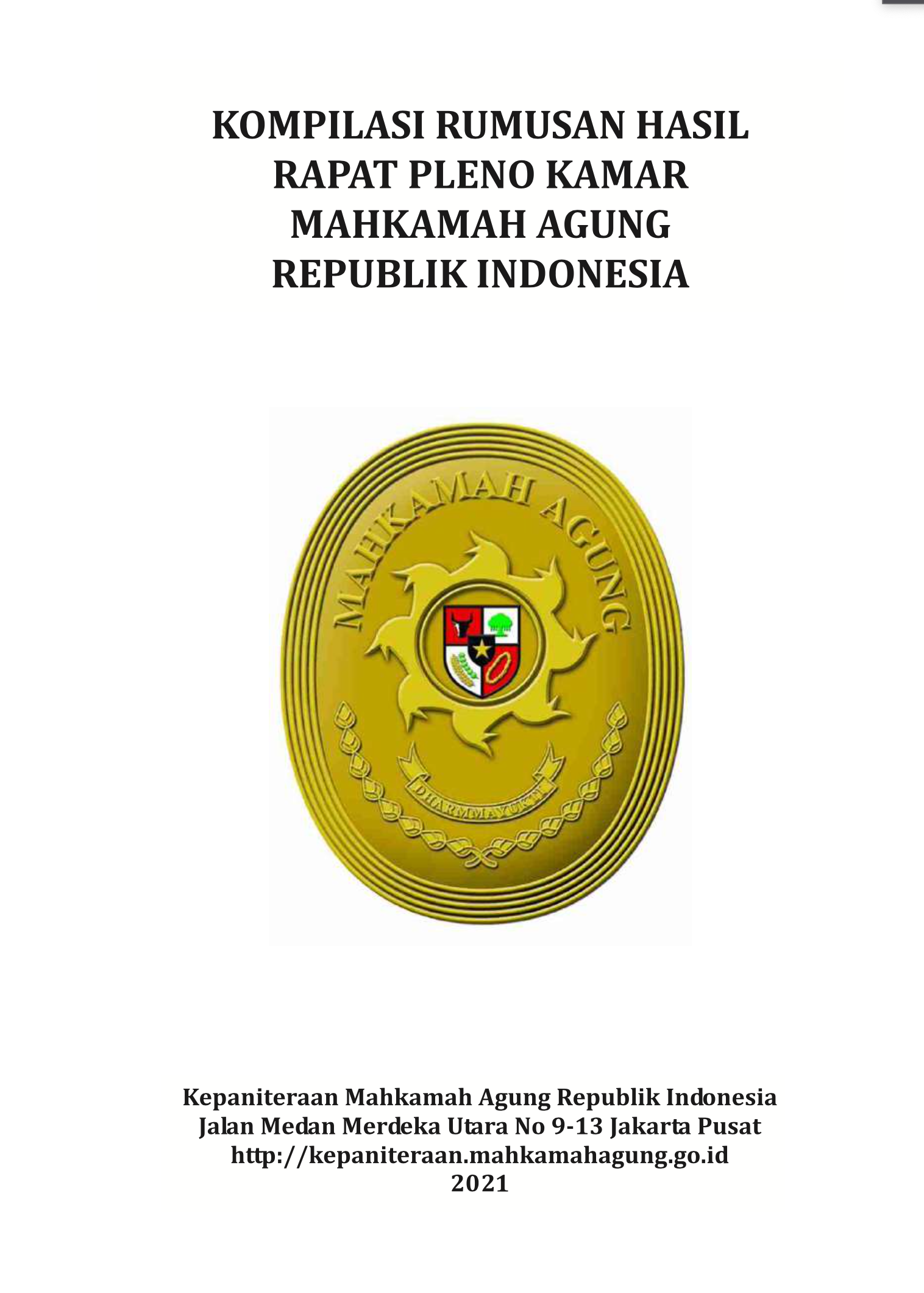 Cover Kompilasi Rumusan Rapat Pleno 2021